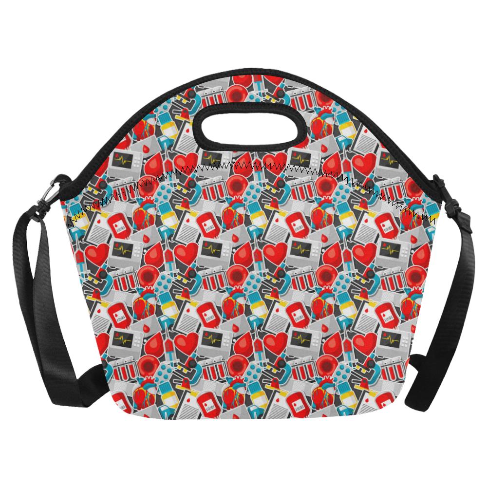 Phlebotomist Medical Themed Neoprene Lunch Bag (Model 1669)(Large)-JTAMIGO.COM