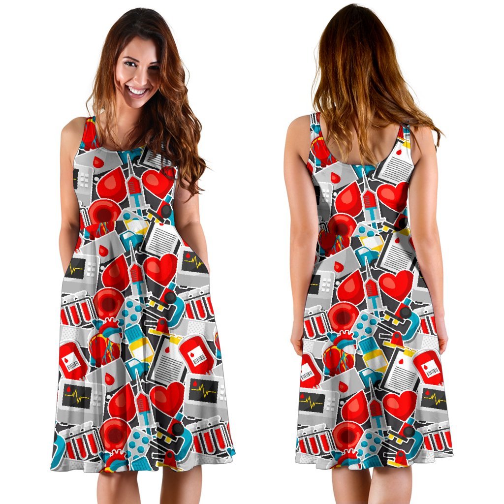 Phlebotomist Medical Themed Sleeveless Dress