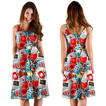 Phlebotomist Medical Themed Sleeveless Dress