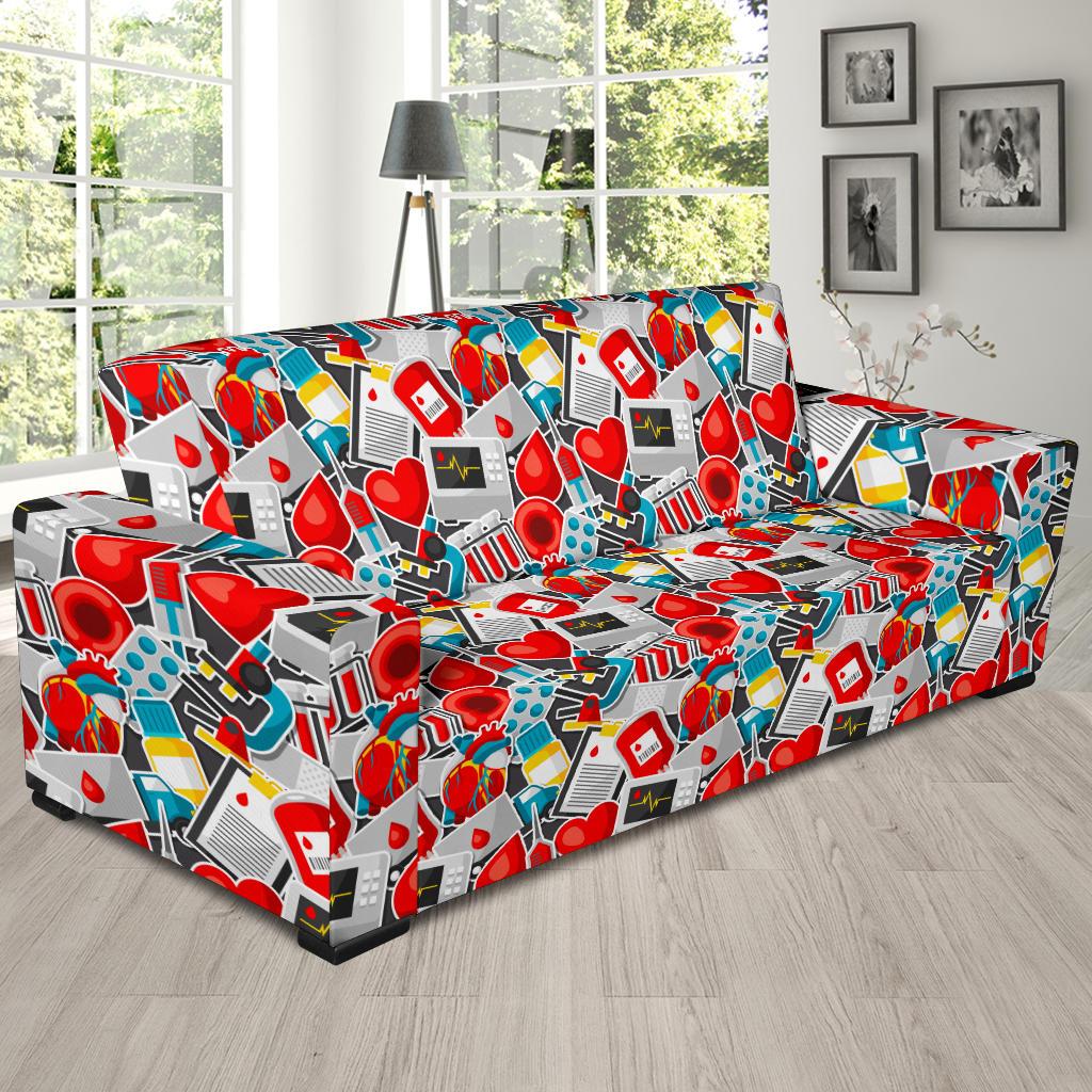 Phlebotomist Medical Themed Sofa Slipcover-JTAMIGO.COM
