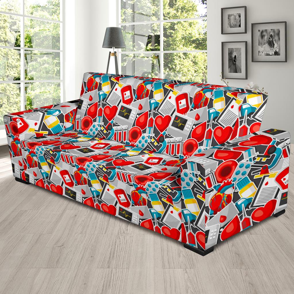 Phlebotomist Medical Themed Sofa Slipcover-JTAMIGO.COM