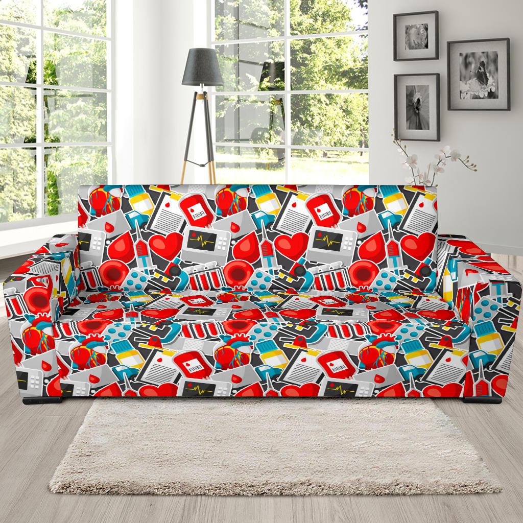 Phlebotomist Medical Themed Sofa Slipcover-JTAMIGO.COM