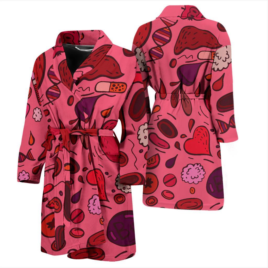 Phlebotomist Pattern Print Design A01 Men Bathrobe-JORJUNE.COM