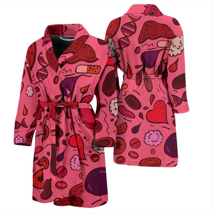 Phlebotomist Pattern Print Design A01 Men Bathrobe-JORJUNE.COM