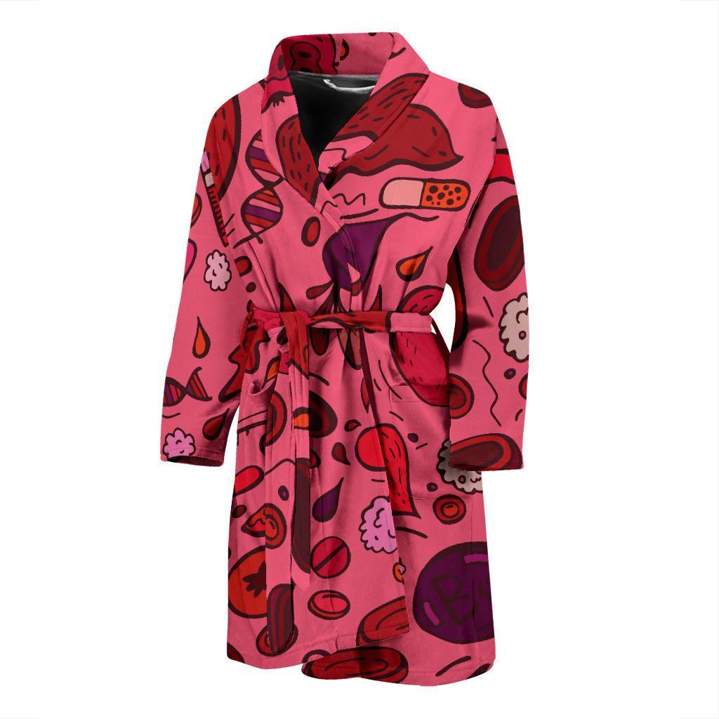 Phlebotomist Pattern Print Design A01 Men Bathrobe-JORJUNE.COM