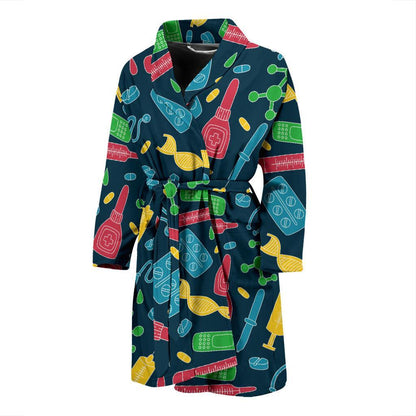 Phlebotomist Pattern Print Design A03 Men Bathrobe-JORJUNE.COM