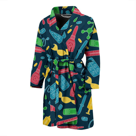 Phlebotomist Pattern Print Design A03 Men Bathrobe-JORJUNE.COM