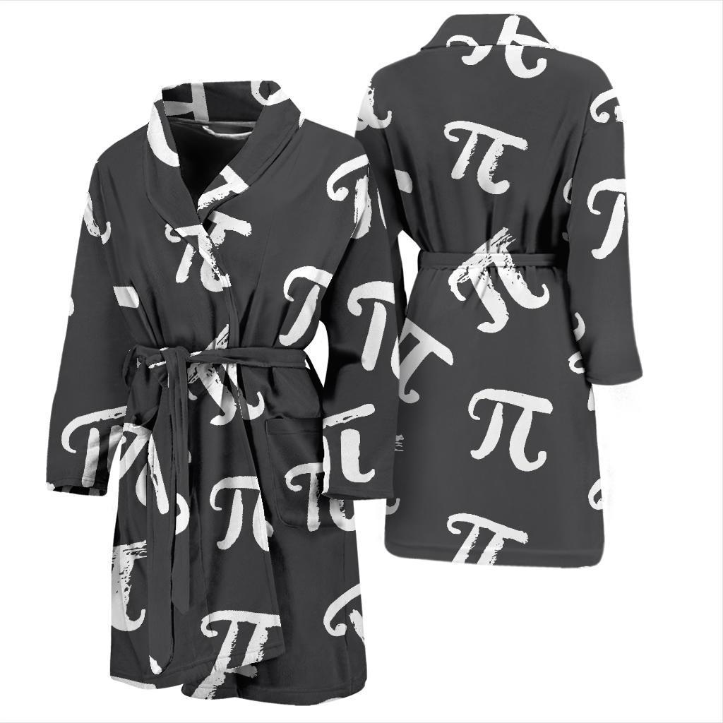 Pi Day Pattern Print Design A02 Men Bathrobe-JORJUNE.COM