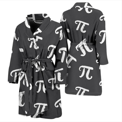 Pi Day Pattern Print Design A02 Men Bathrobe-JORJUNE.COM