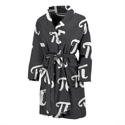 Pi Day Pattern Print Design A02 Men Bathrobe-JORJUNE.COM