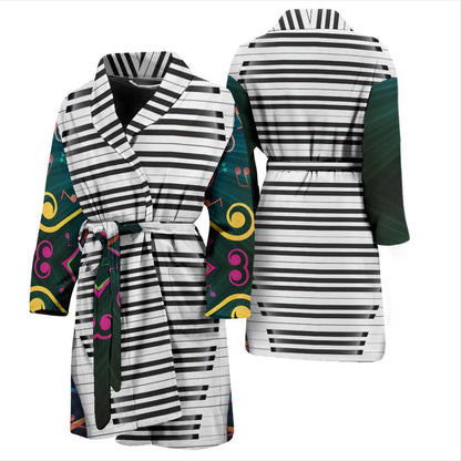 Piano Pattern Print Design 01 Men Bathrobe-JORJUNE.COM