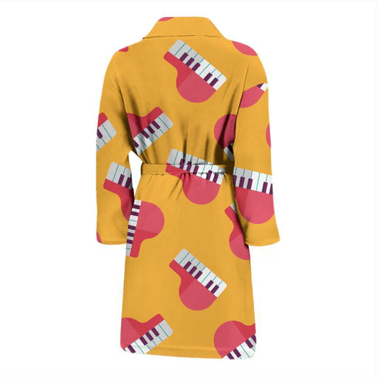 Piano Pattern Print Design 02 Men Bathrobe-JORJUNE.COM