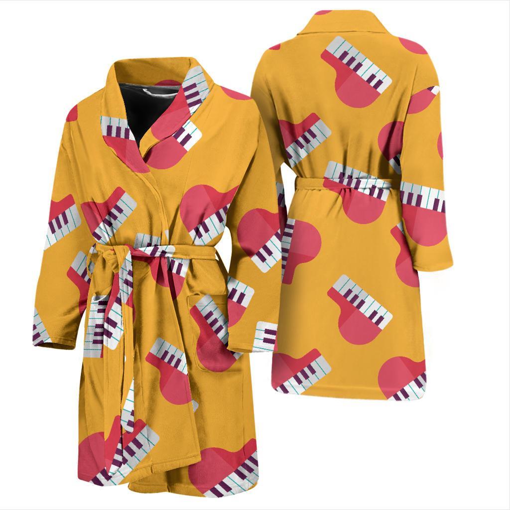 Piano Pattern Print Design 02 Men Bathrobe-JORJUNE.COM