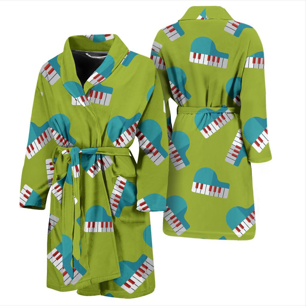 Piano Pattern Print Design 03 Men Bathrobe-JORJUNE.COM