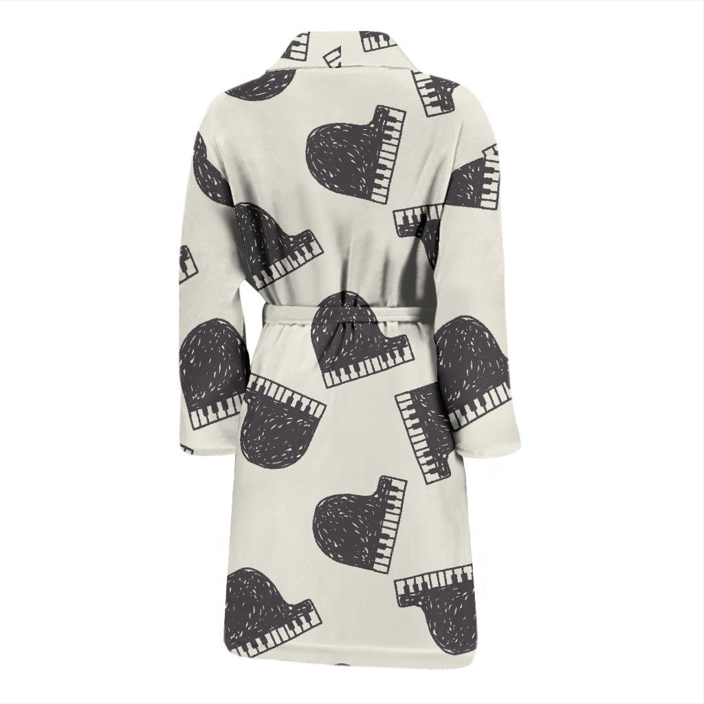Piano Pattern Print Design 04 Men Bathrobe-JORJUNE.COM