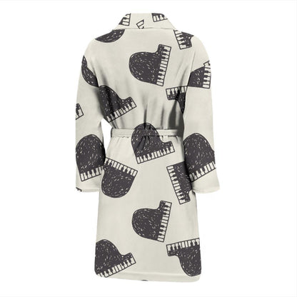 Piano Pattern Print Design 04 Men Bathrobe-JORJUNE.COM
