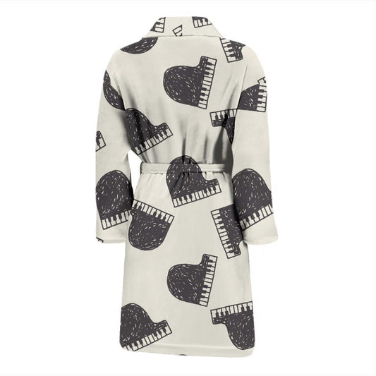Piano Pattern Print Design 04 Men Bathrobe-JORJUNE.COM