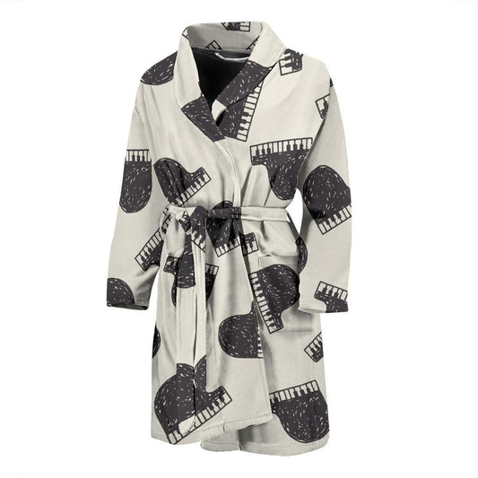 Piano Pattern Print Design 04 Men Bathrobe-JORJUNE.COM