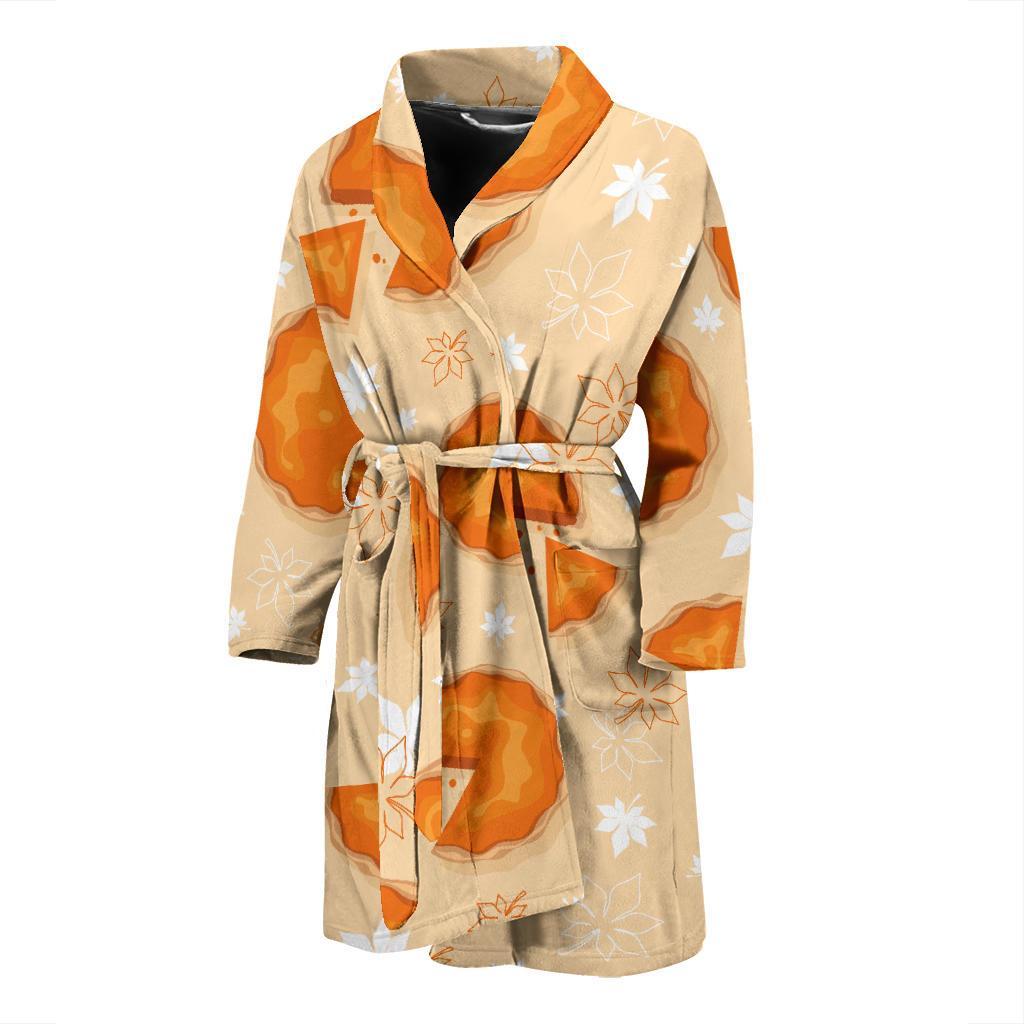 Pie Pattern Print Design A01 Men Bathrobe-JORJUNE.COM