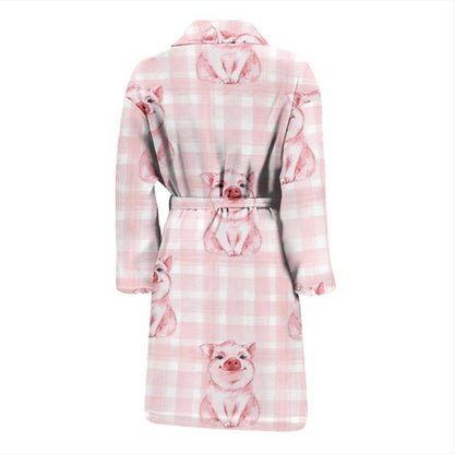 Pig Baby Pattern Print Design 01 Men Bathrobe-JORJUNE.COM