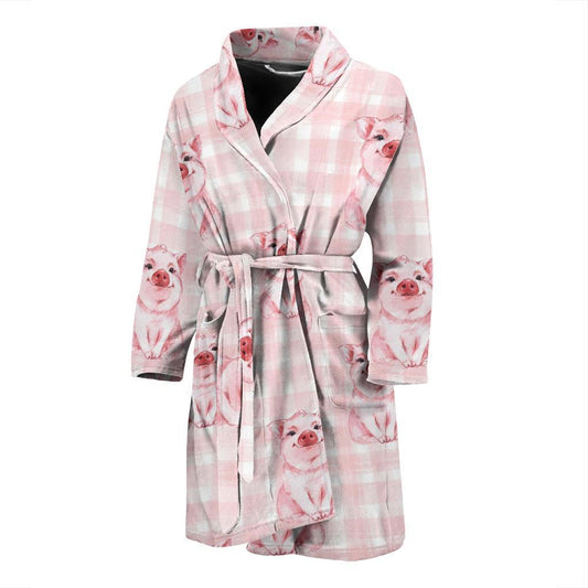 Pig Baby Pattern Print Design 01 Men Bathrobe-JORJUNE.COM