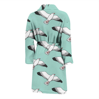 Pigeon Pattern Print Design 02 Men Bathrobe-JORJUNE.COM