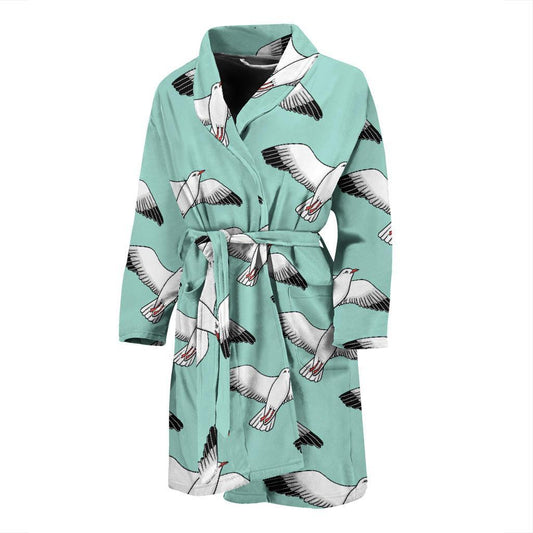 Pigeon Pattern Print Design 02 Men Bathrobe-JORJUNE.COM