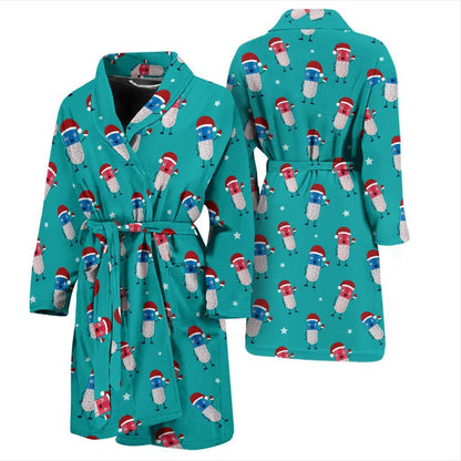 Pill Pattern Print Design A03 Men Bathrobe-JORJUNE.COM