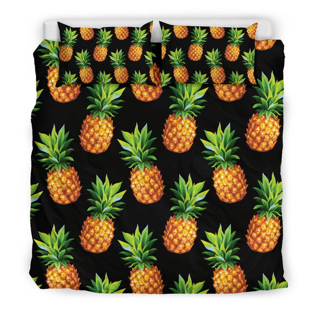 Pineapple Cute Print Design Pattern Duvet Cover Bedding Set