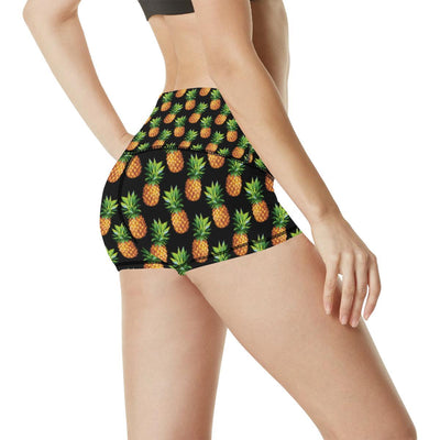 Pineapple Cute Print Design Pattern High Waisted Spandex Shorts-JTAMIGO.COM