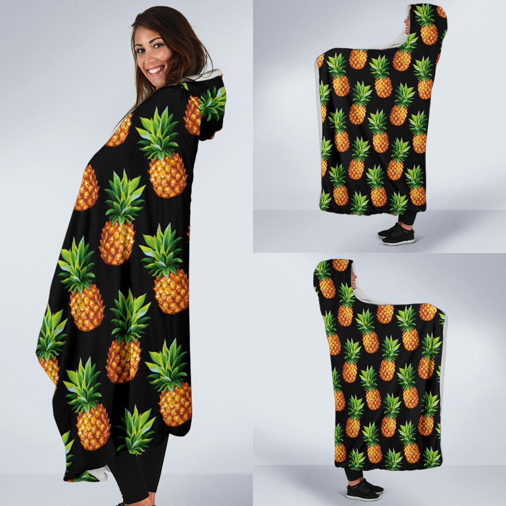 Pineapple Cute Print Design Pattern Hooded Blanket-JTAMIGO.COM
