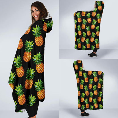 Pineapple Cute Print Design Pattern Hooded Blanket-JTAMIGO.COM