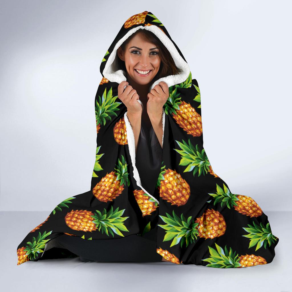 Pineapple Cute Print Design Pattern Hooded Blanket-JTAMIGO.COM