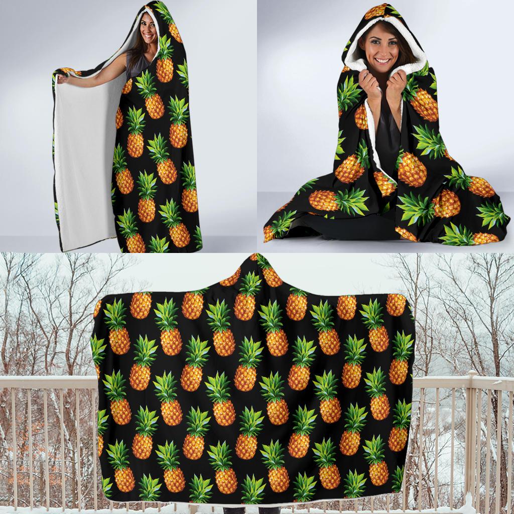 Pineapple Cute Print Design Pattern Hooded Blanket-JTAMIGO.COM