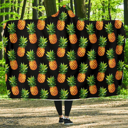 Pineapple Cute Print Design Pattern Hooded Blanket-JTAMIGO.COM