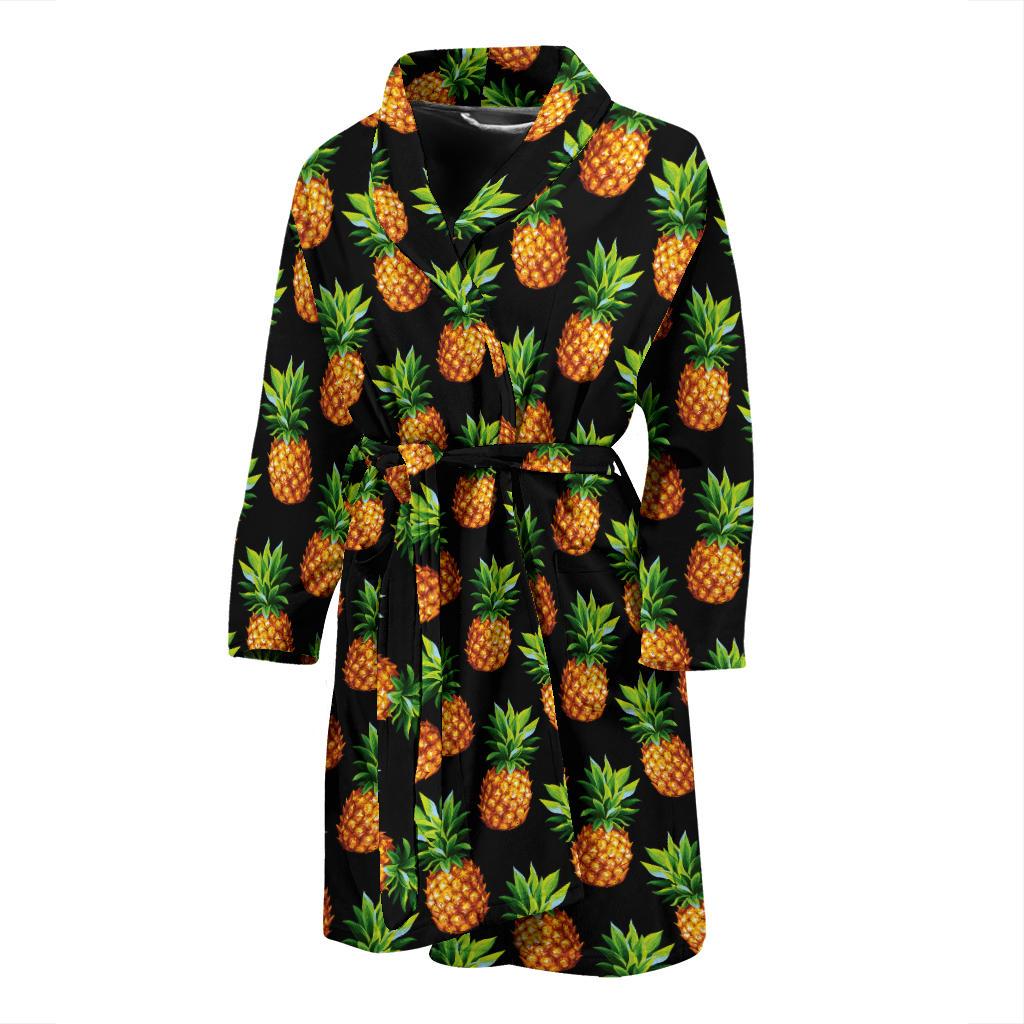 Pineapple Cute Print Design Pattern Men Bath Robe-JTAMIGO.COM