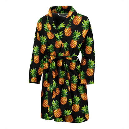 Pineapple Cute Print Design Pattern Men Bath Robe-JTAMIGO.COM