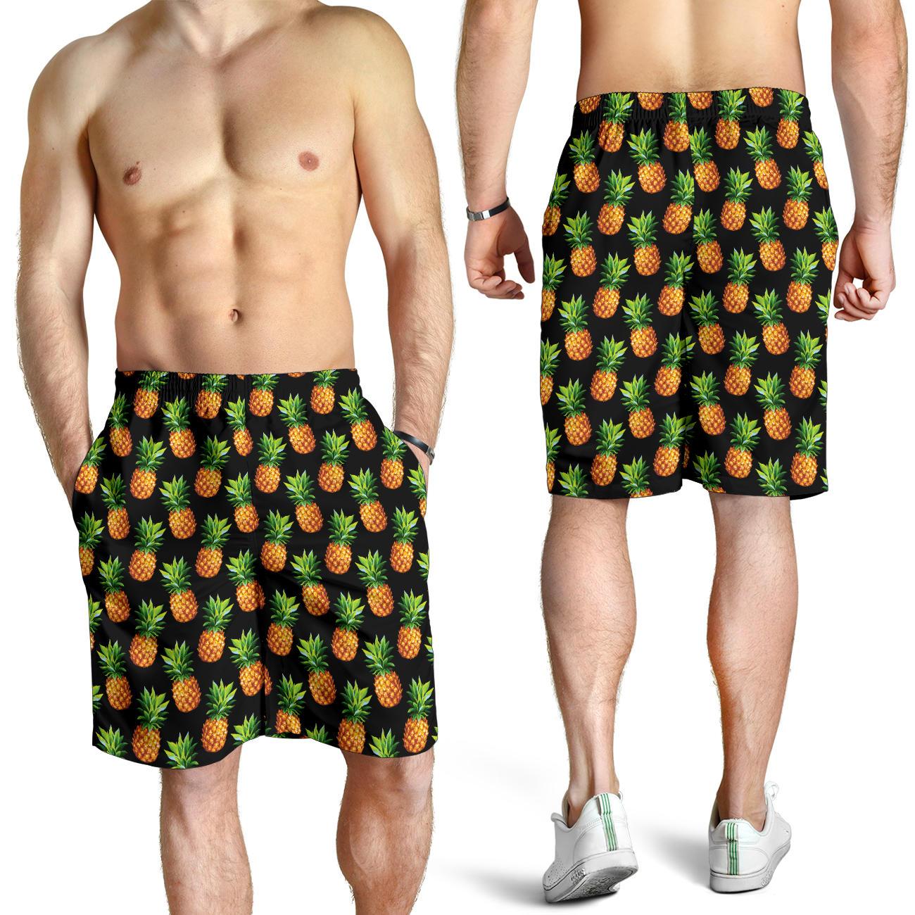 Pineapple Cute Print Design Pattern Mens Shorts-JTAMIGO.COM
