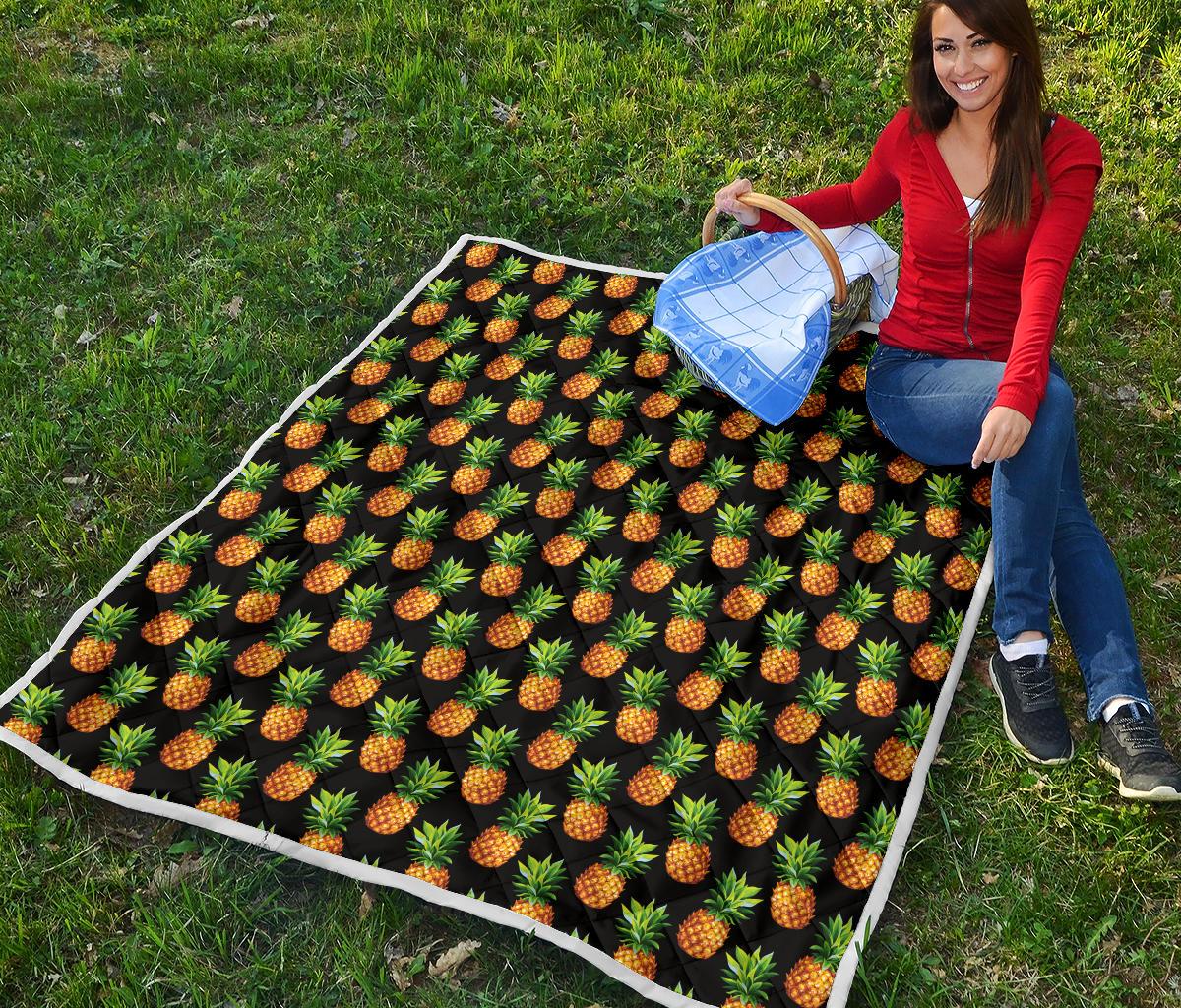 Pineapple Cute Print Design Pattern Premium Quilt-JTAMIGO.COM