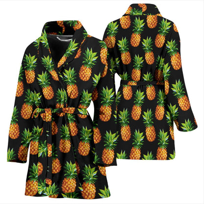 Pineapple Cute Print Design Pattern Women Bath Robe-JTAMIGO.COM