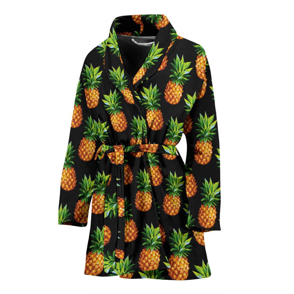 Pineapple Cute Print Design Pattern Women Bath Robe-JTAMIGO.COM