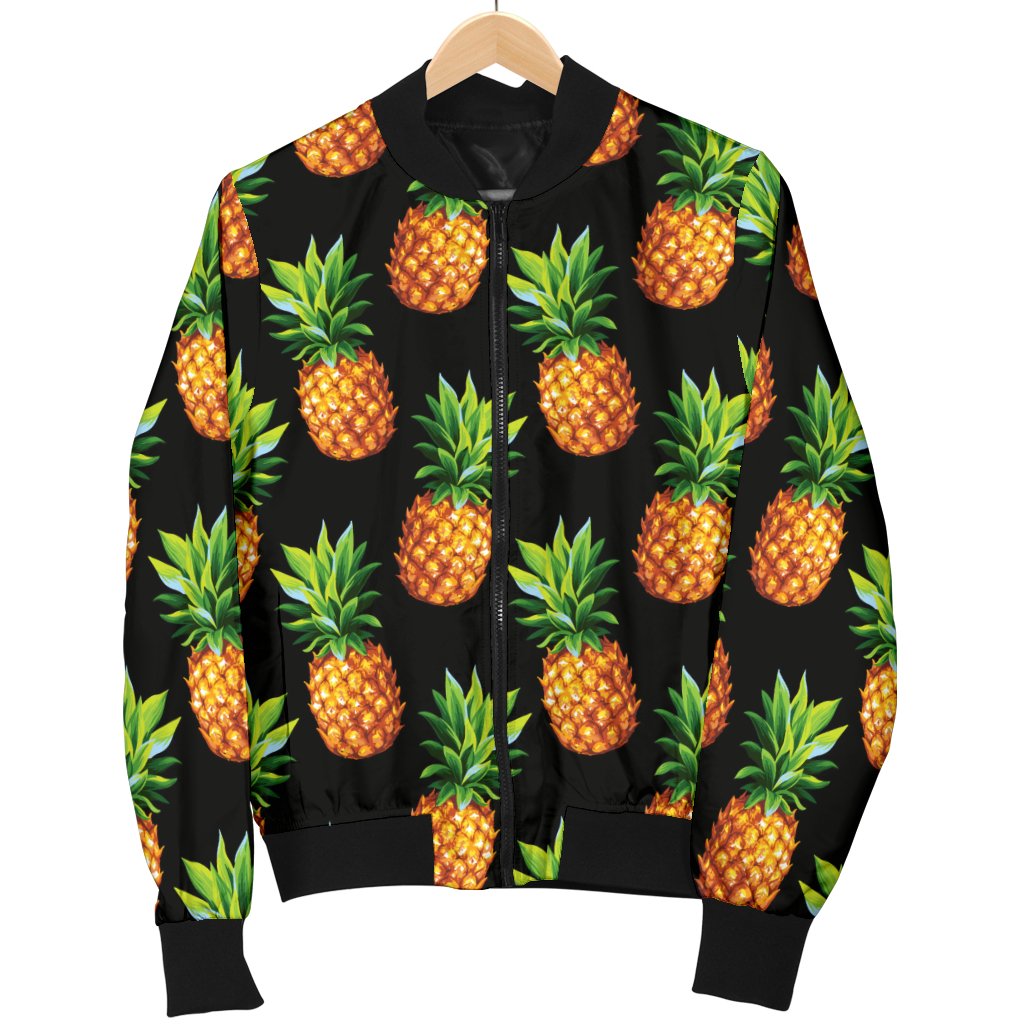 Pineapple Cute Print Design Pattern Women Casual Bomber Jacket