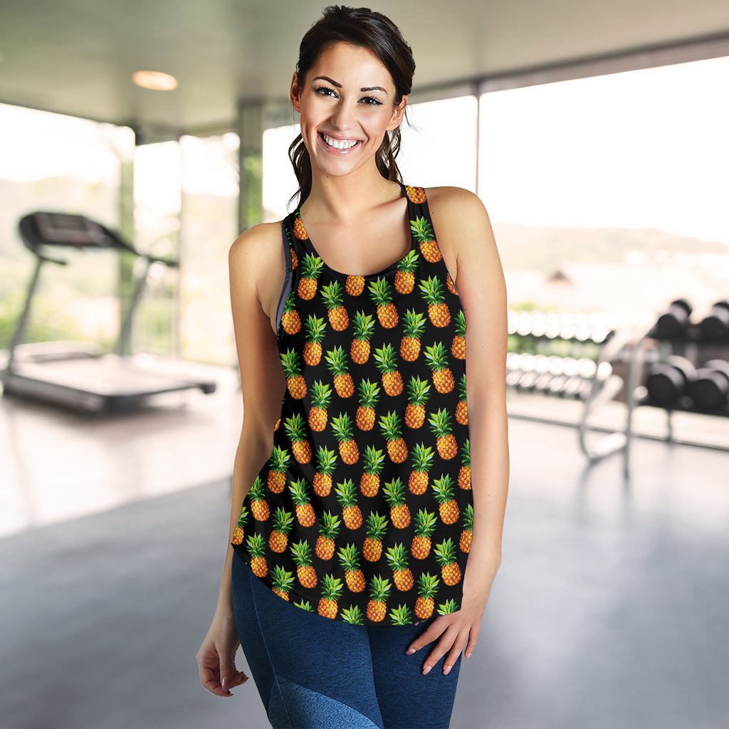 Pineapple Cute Print Design Pattern Women Racerback Tank Top