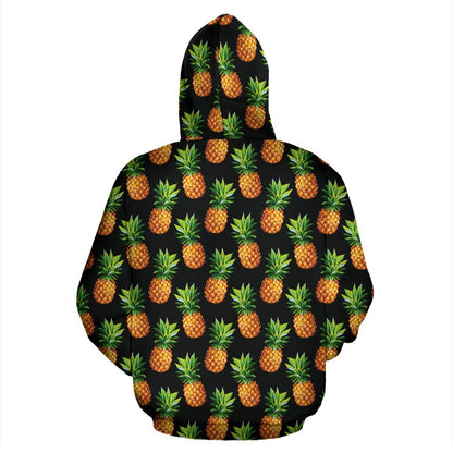 Pineapple Cute Print Design Pattern Zip Up Hoodie