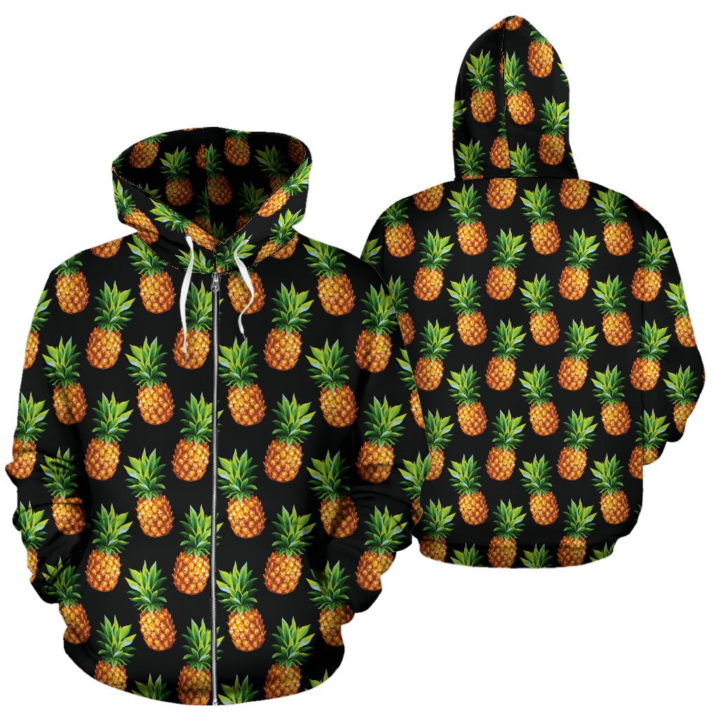 Pineapple Cute Print Design Pattern Zip Up Hoodie