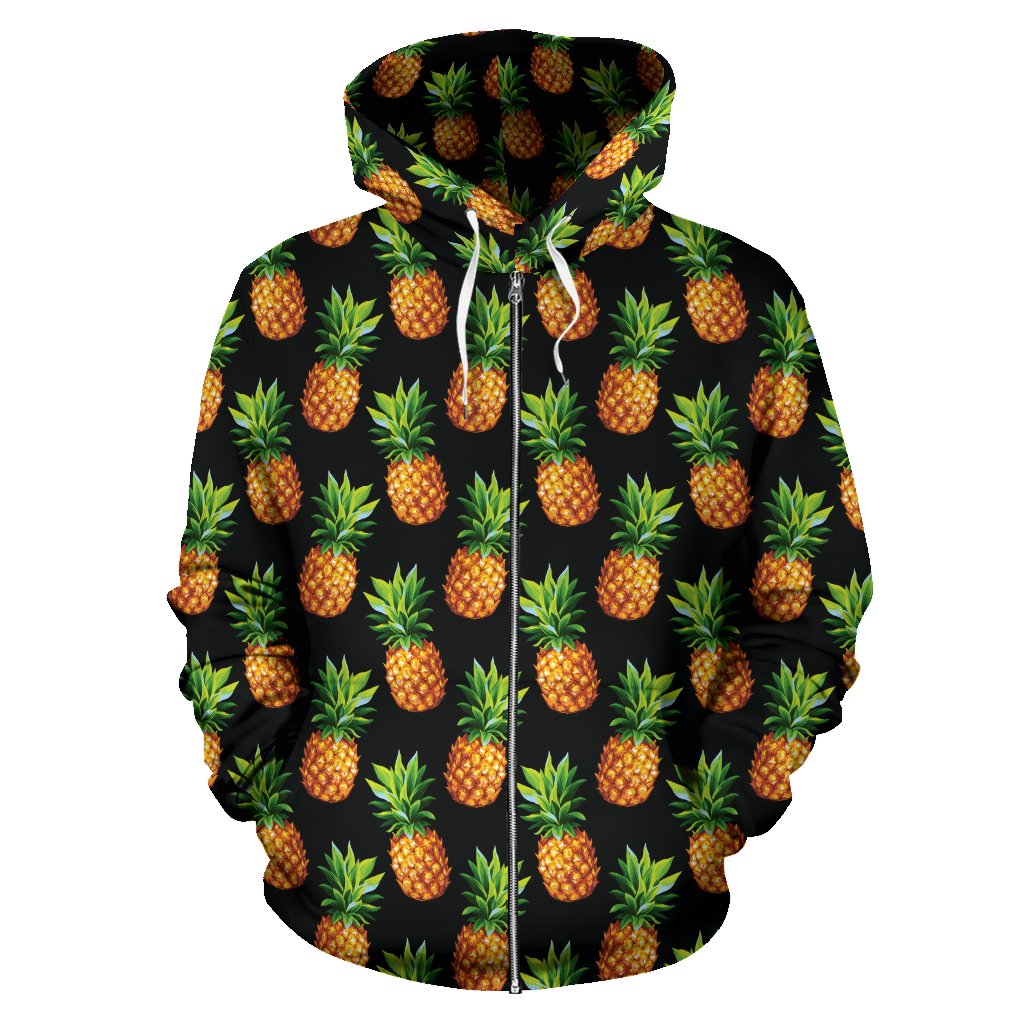 Pineapple Cute Print Design Pattern Zip Up Hoodie