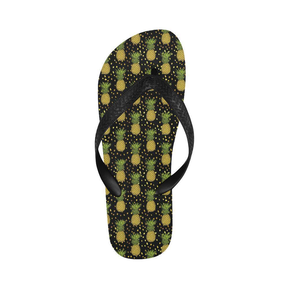 Pineapple Gold Dot Themed Print Flip Flops-JTAMIGO.COM