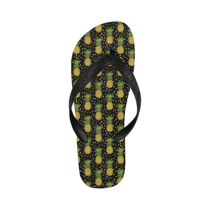 Pineapple Gold Dot Themed Print Flip Flops-JTAMIGO.COM