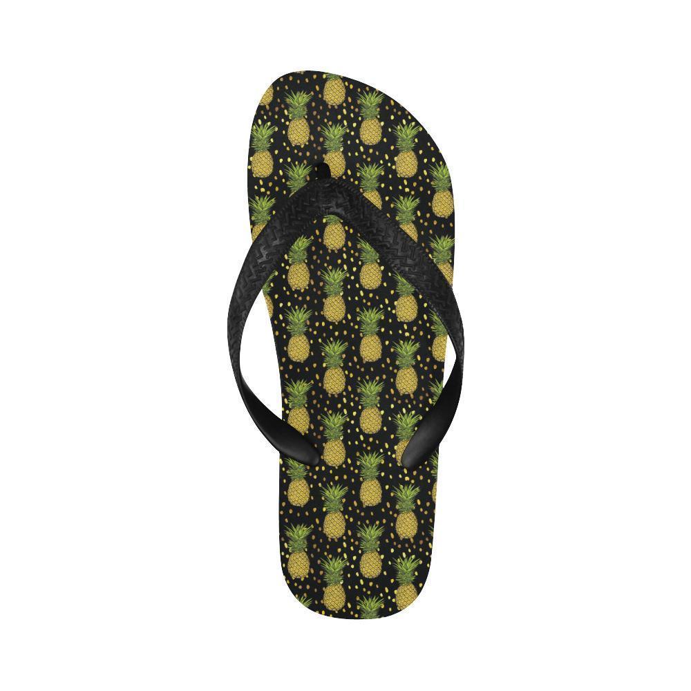 Pineapple Gold Dot Themed Print Flip Flops-JTAMIGO.COM