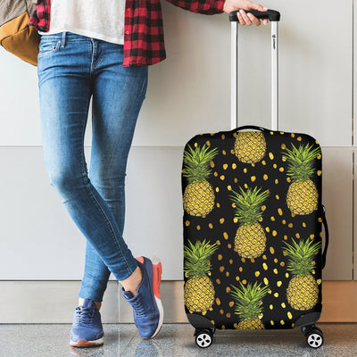 Pineapple Gold Dot Themed Print Luggage Cover Protector